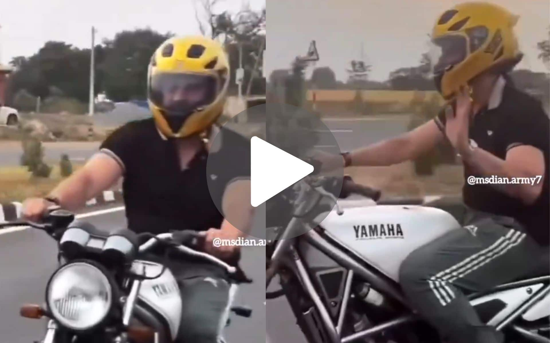 [Watch] MS Dhoni Recreates John Abraham's 'Dhoom' Swag With His Yamaha R1-Z Bike Ride